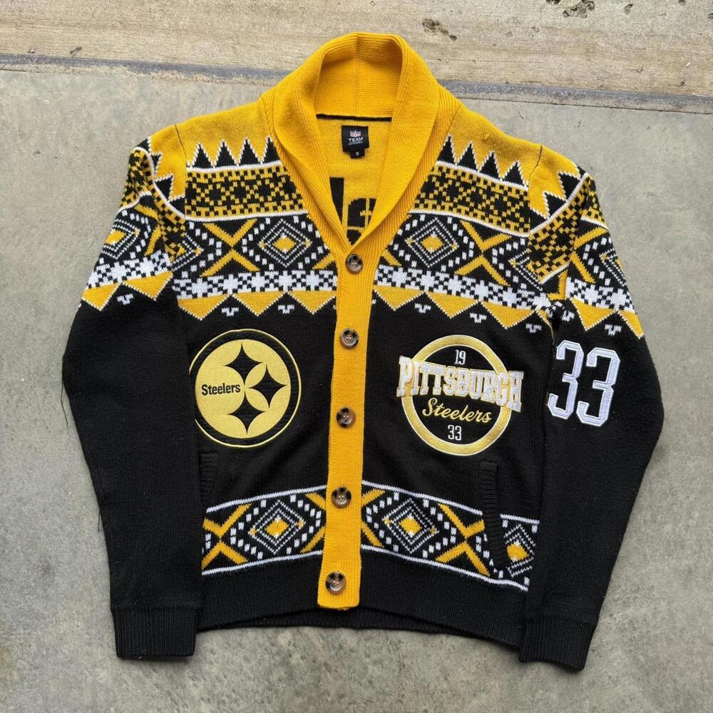 NFL Pittsburgh steeler knit cardigan size medium